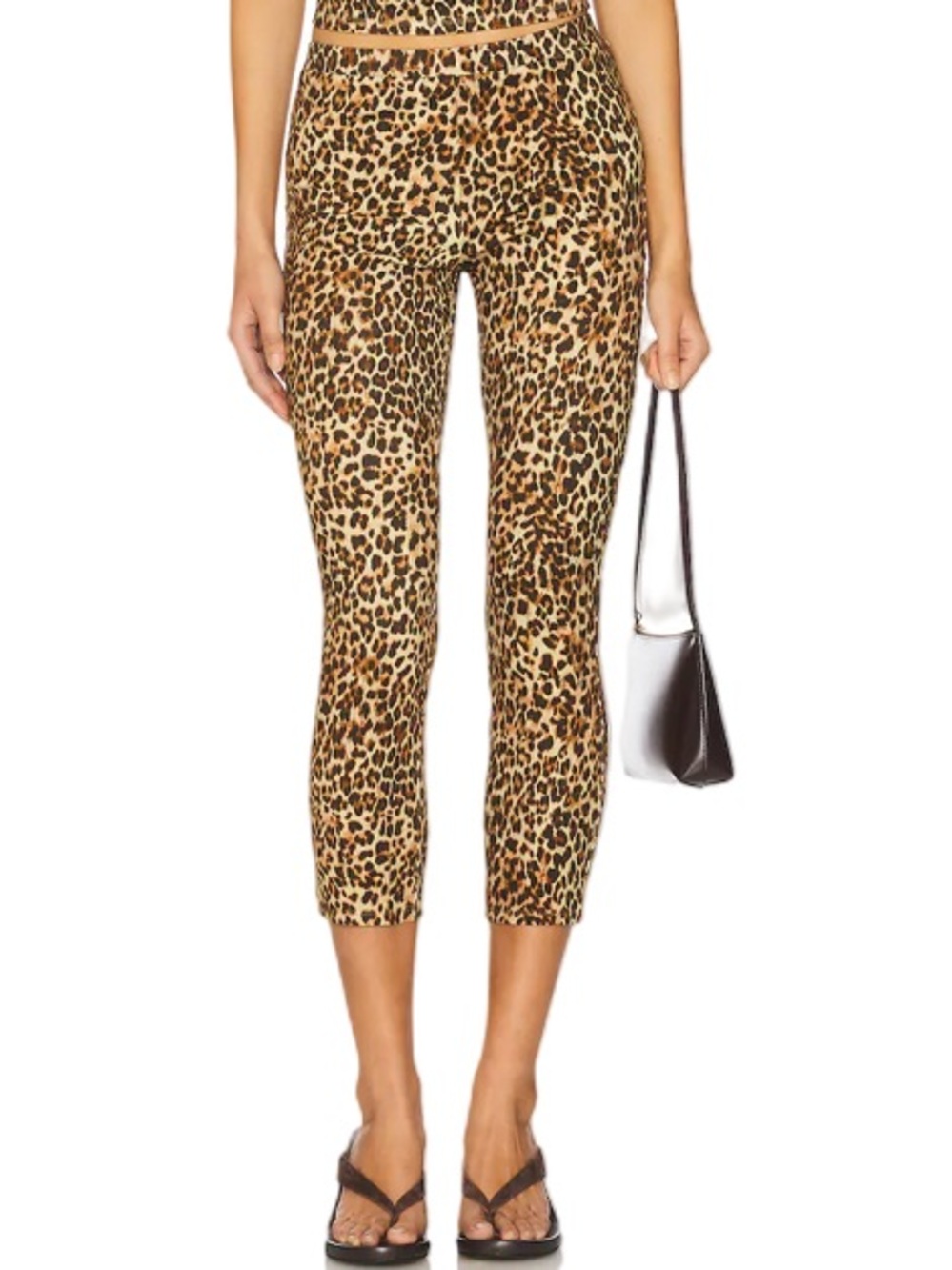 Lovers + Friends Leopard Carmen Capri Pants Large NWT